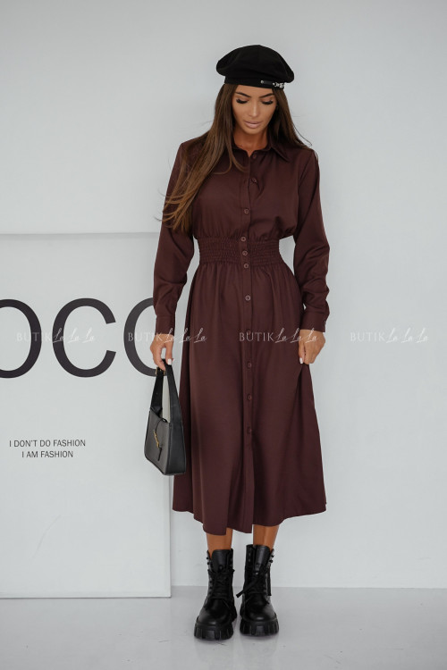 Sukienka midi czekoladowa Francesca