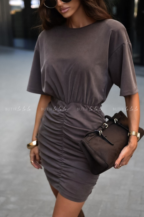 Sukienka mini brązowa Daven