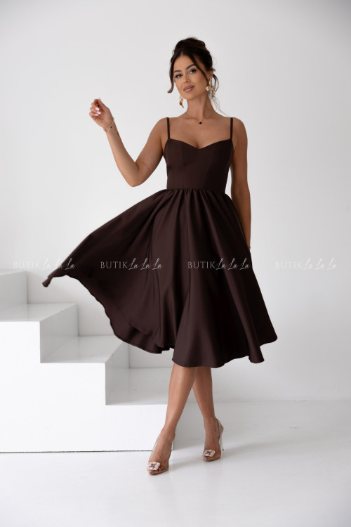 Sukienka midi ciemna czekolada Norway 3