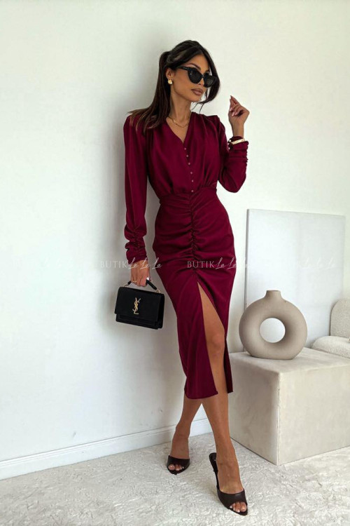 Sukienka bordowa Nirves 2