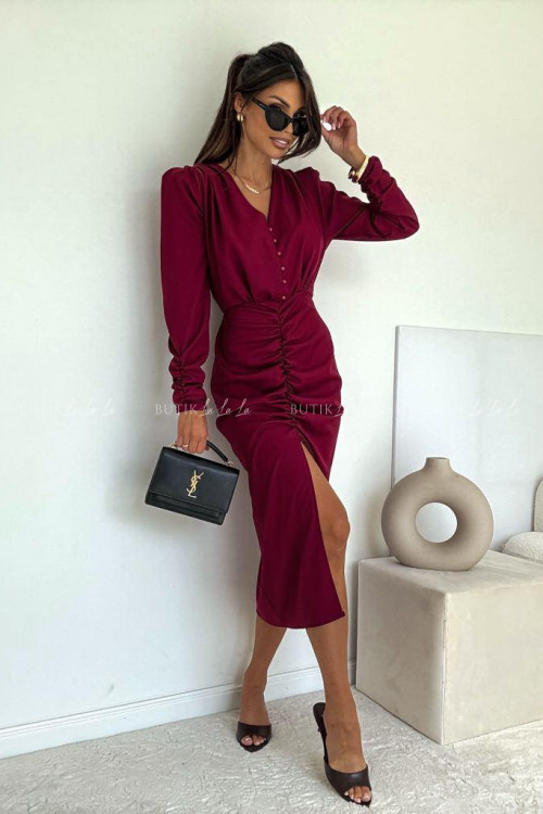 Sukienka bordowa Nirves 4