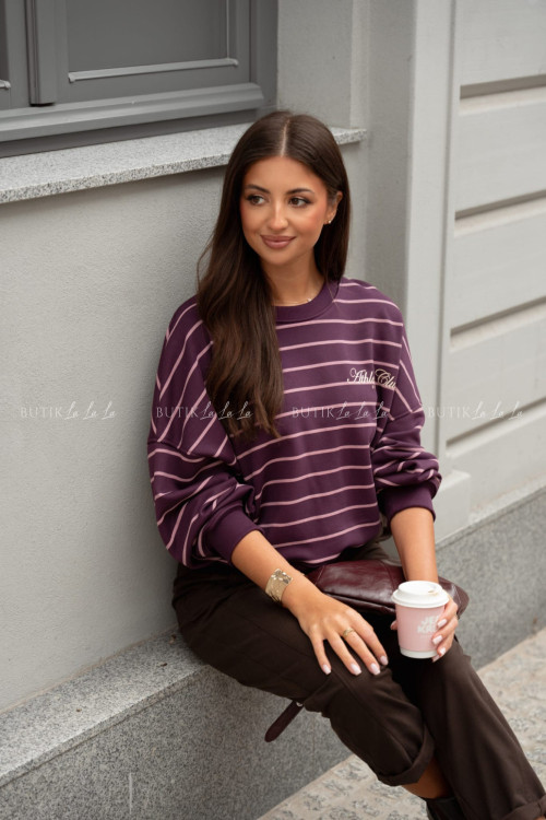 Bluza fioletowa w paski Athletic