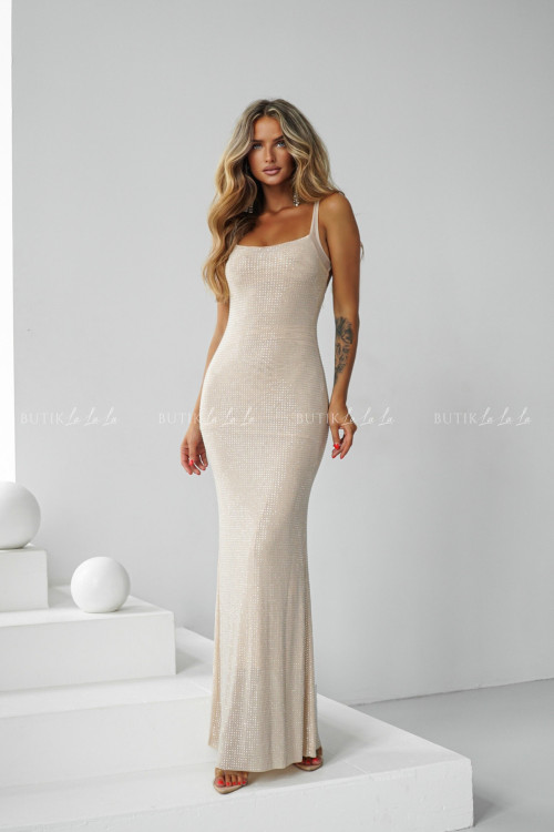 Sukienka maxi beżowa Vressa