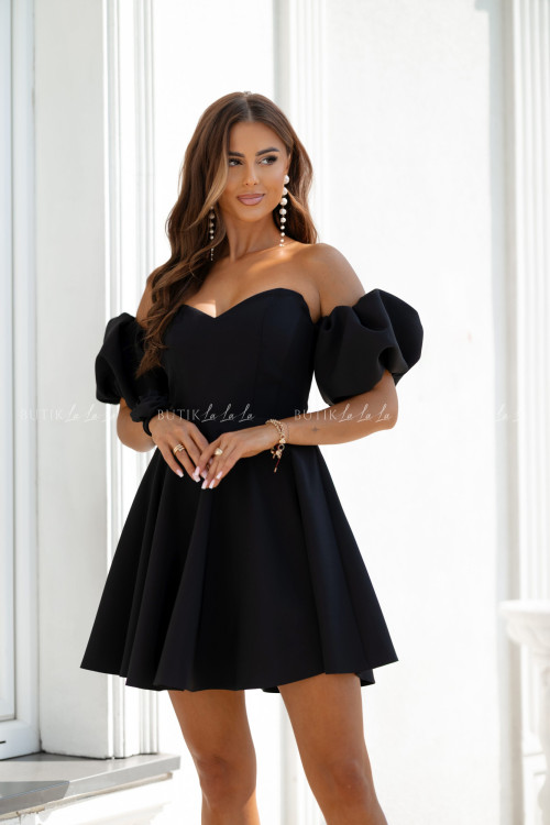 Sukienka mini z rękawami czarna Bridget