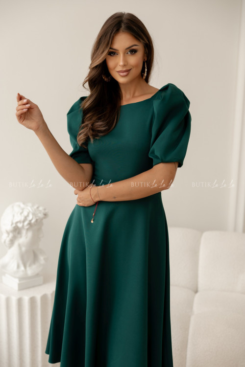 Sukienka midi ciemno zielona Grande