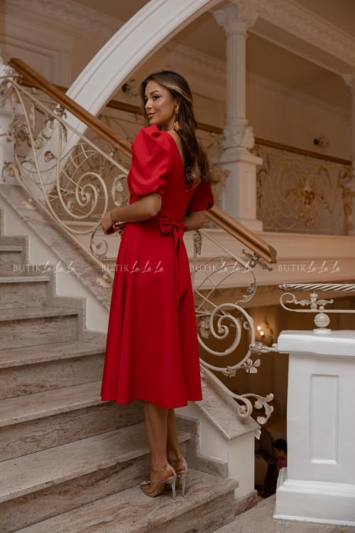 Sukienka midi czerwona Grande 2
