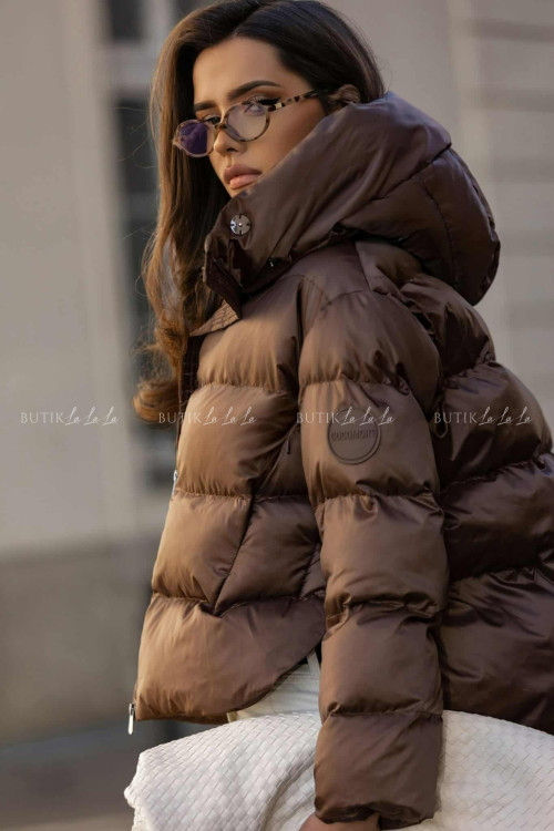 Kurtka z kapturem brązowa Cocomore