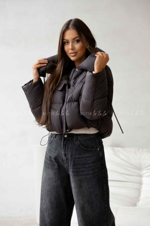 Kurtka o krószym kroju brązowa Seville