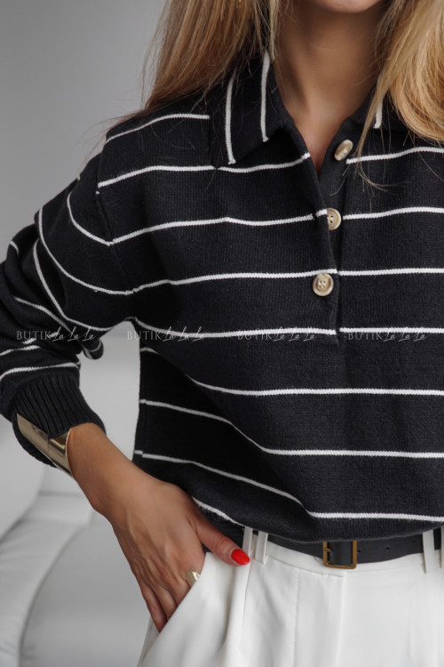 Bluzka czarna w paski Elodi