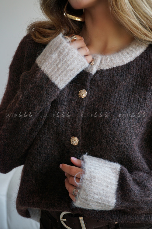 Sweter rozpinany brązowy Bonnie