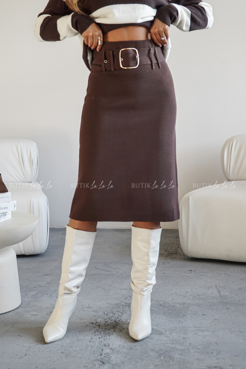 Spódnica dzianinowa brązowa Rashalie 2