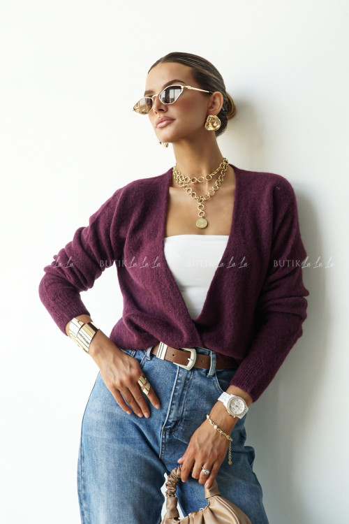 Sweter kopertowy burgundowy Fionie 1