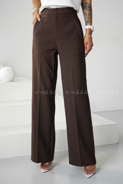 Spodnie z prostą nogawką brązowe Poul