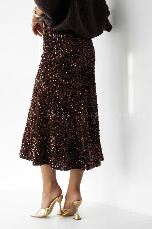 Spódnica cekinowa brązowa Flamentino 1