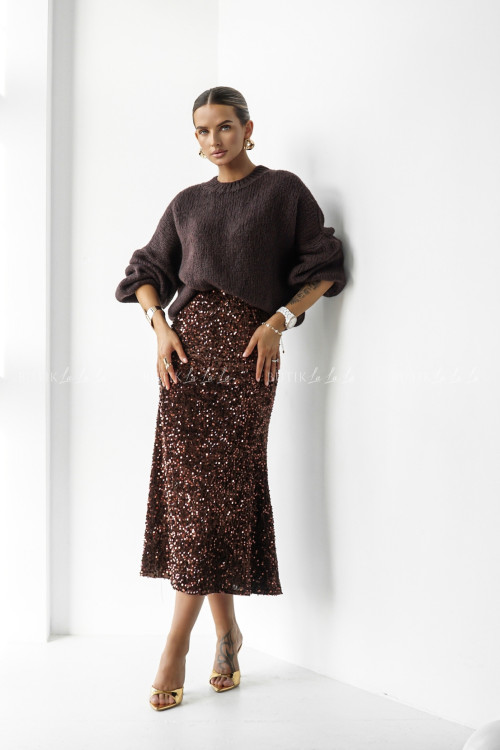 Spódnica cekinowa brązowa Flamentino 3