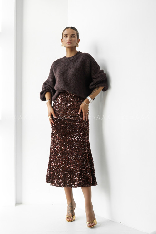 Spódnica cekinowa brązowa Flamentino 4