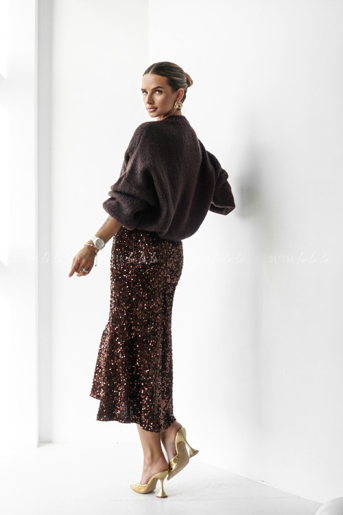 Spódnica cekinowa brązowa Flamentino 6