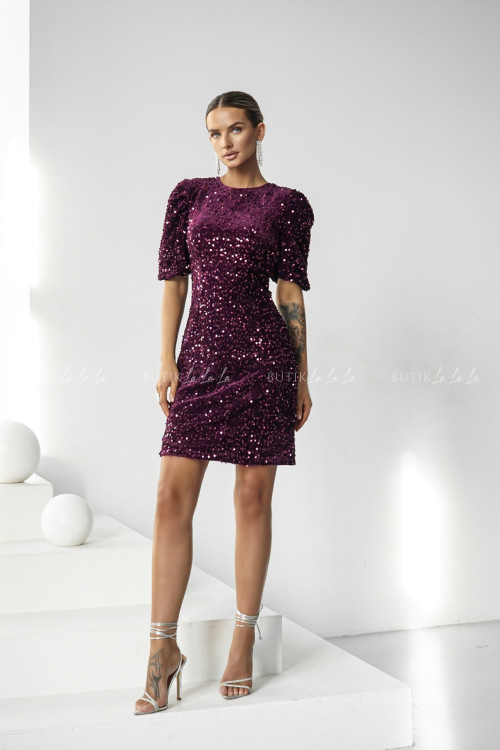 Sukienka cekinowa fioletowa Brenda 3