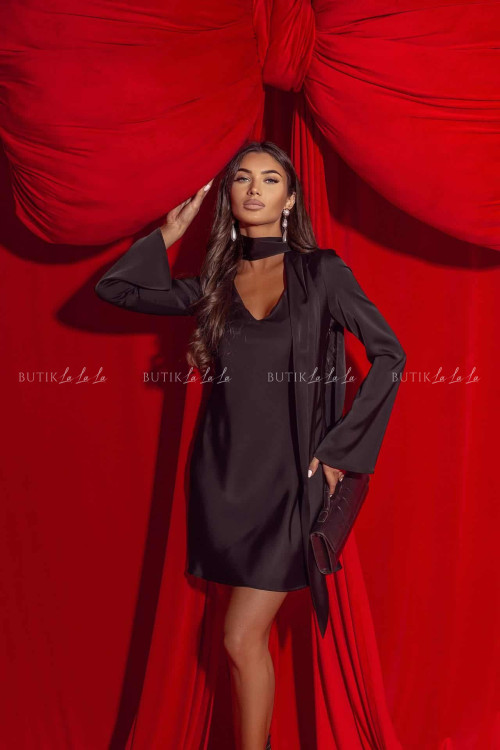 Sukienka satynowa brązowa Lukrecja