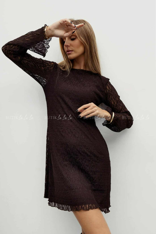 Sukienka koronkowa brązowa Billie