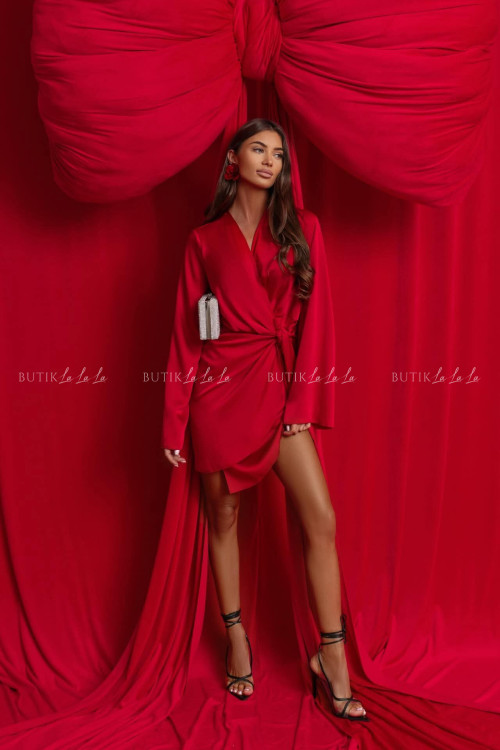 Sukienka satynowa czerwona Selena 2