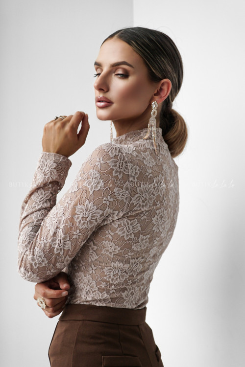 Bluzka koronkowa beżowa Luwro 4