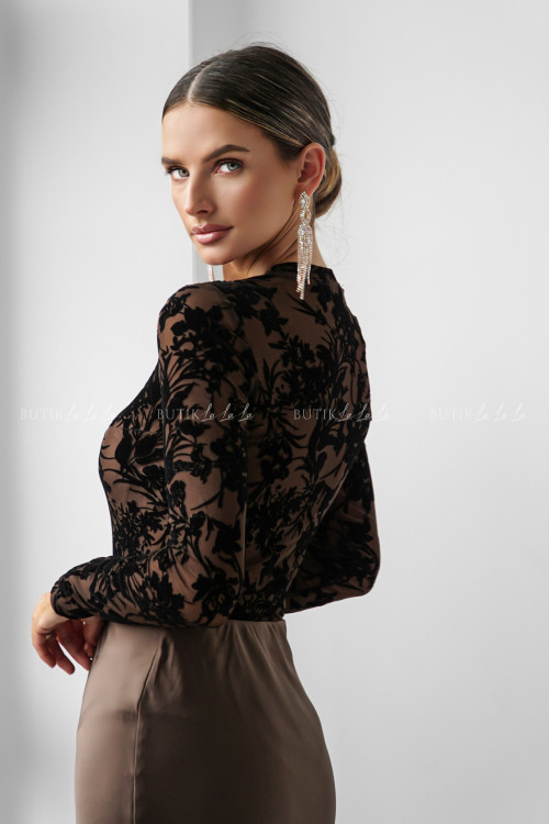 Body brązowe w kwiatowy print Remmo 5