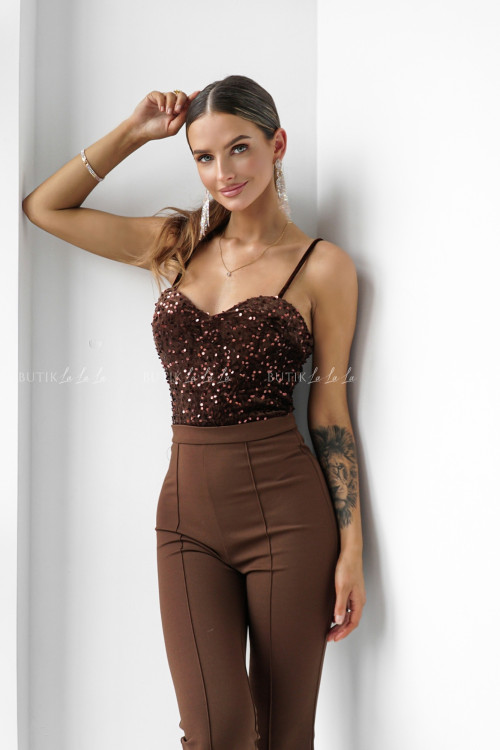 Body cekinowe brązowe Velure 4