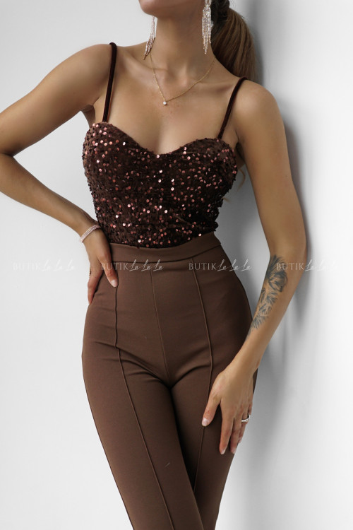 Body cekinowe brązowe Velure 1