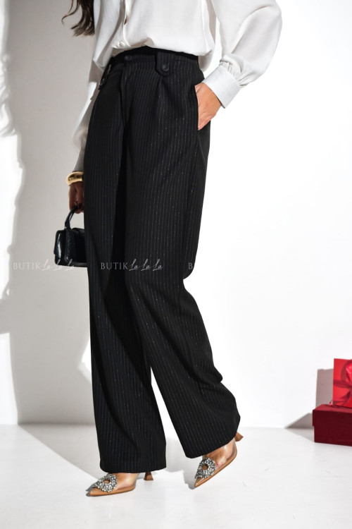 Spodnie czarne w paski Trico