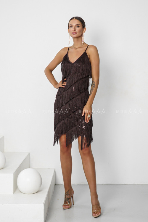 Sukienka cekinowa brązowa Pierro 5