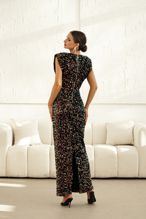 Sukienka maxi cekinowa wielokolorowa Mufia 2