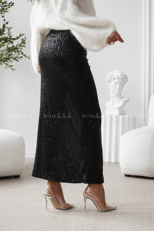 Spódnica cekinowa czarna Morvina 4