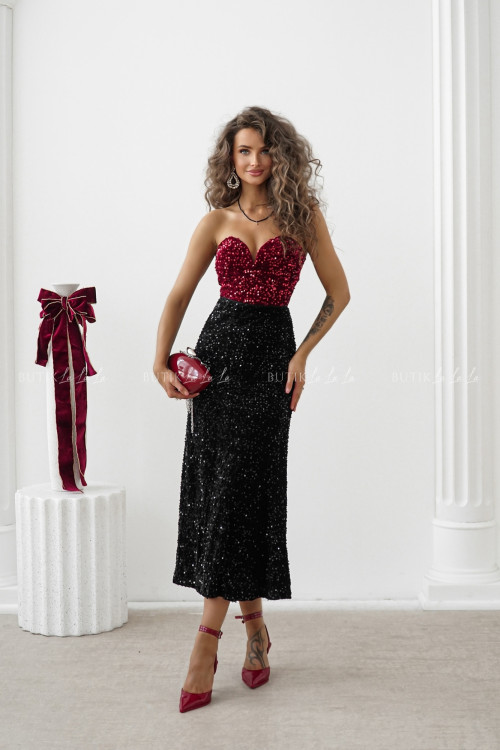 Body cekinowe bordowe Castija 4