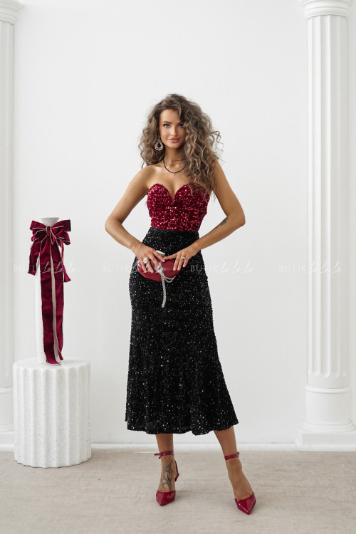 Spódnica cekinowa czarna Flamentino 9