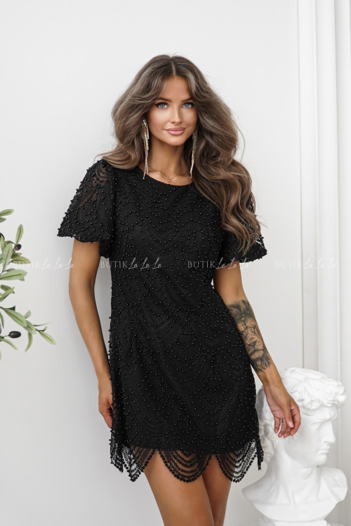 Sukienka z koralikami czarna Santa