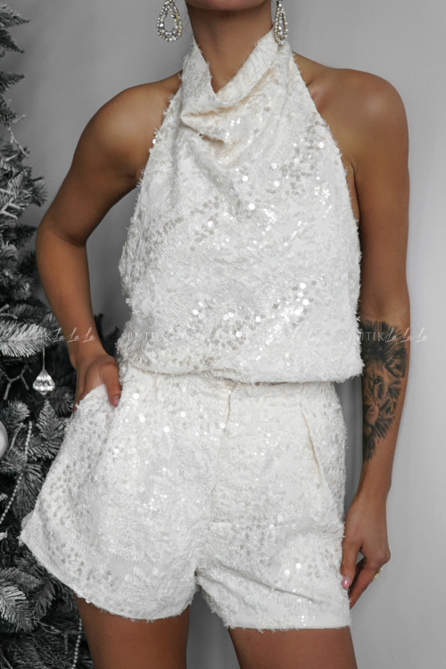 Top kremowy cekinowy Witkos