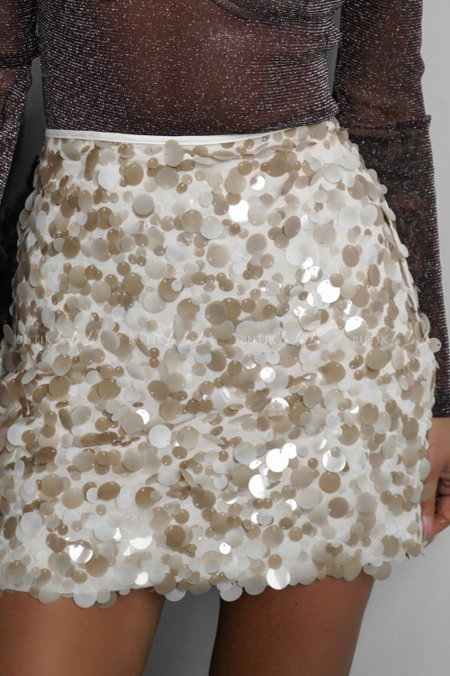 Spódnica mini cekinowa beżowa Karel 1