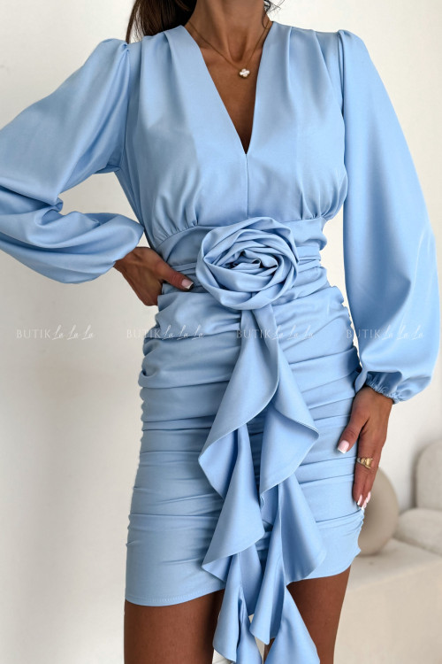 Sukienka mini marszczona błękitna Molly 2