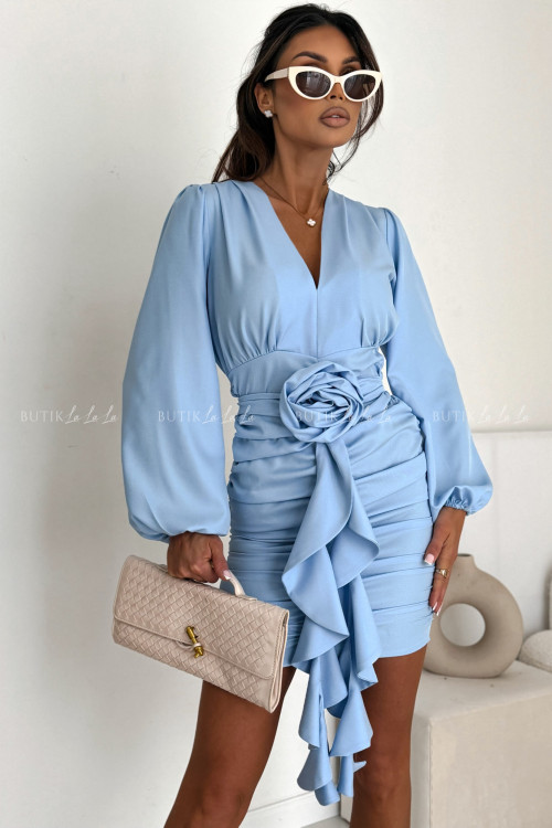 Sukienka mini marszczona błękitna Molly 5