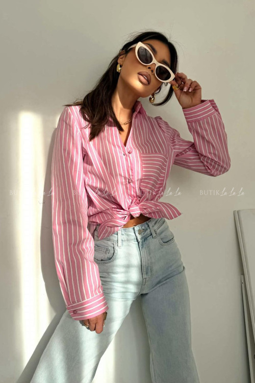 Koszula różowa w paski Imi 3