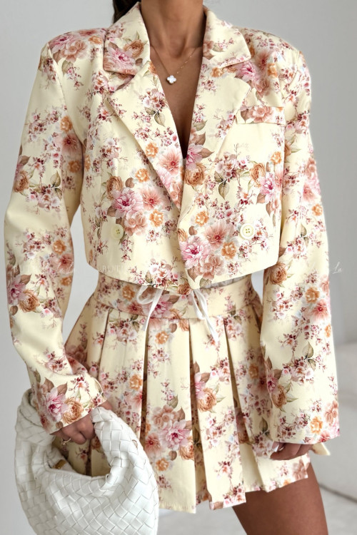 Komplet żółty w kwiatowy print Mennie 5