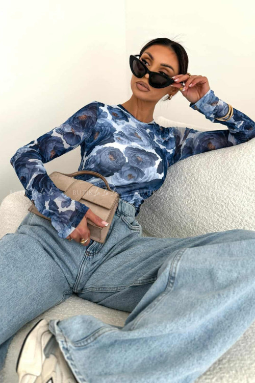 Bluzka z siateczką w kwiatowy print Selfie 3