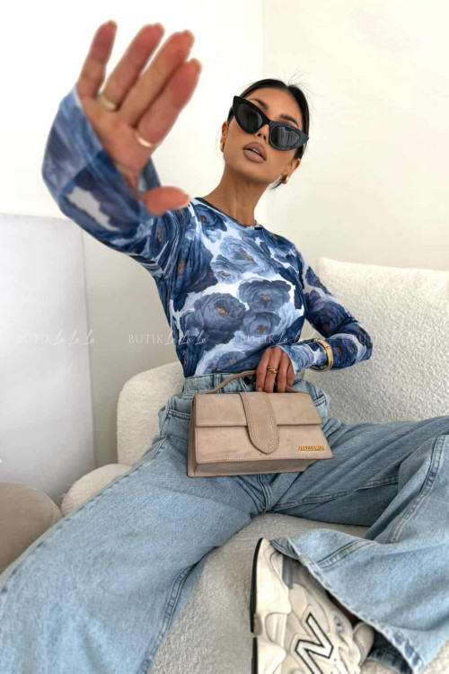 Bluzka z siateczką w kwiatowy print Selfie 4