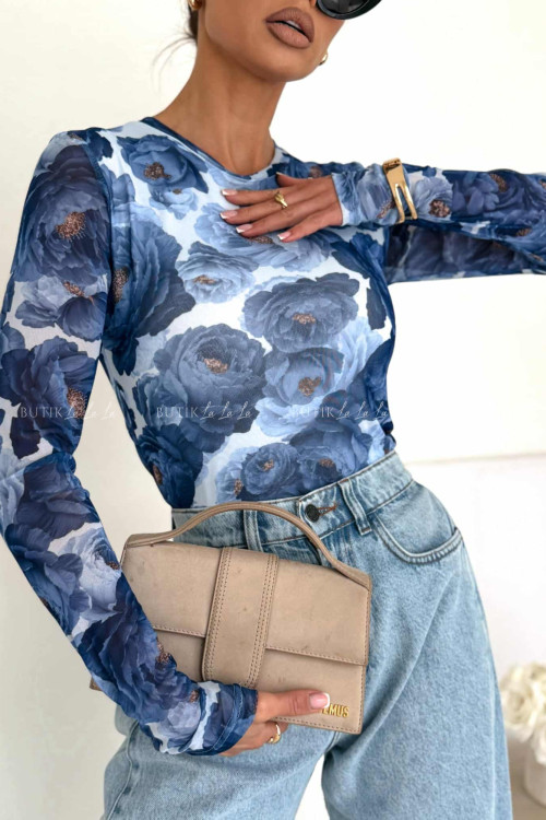 Bluzka z siateczką w kwiatowy print Selfie 5