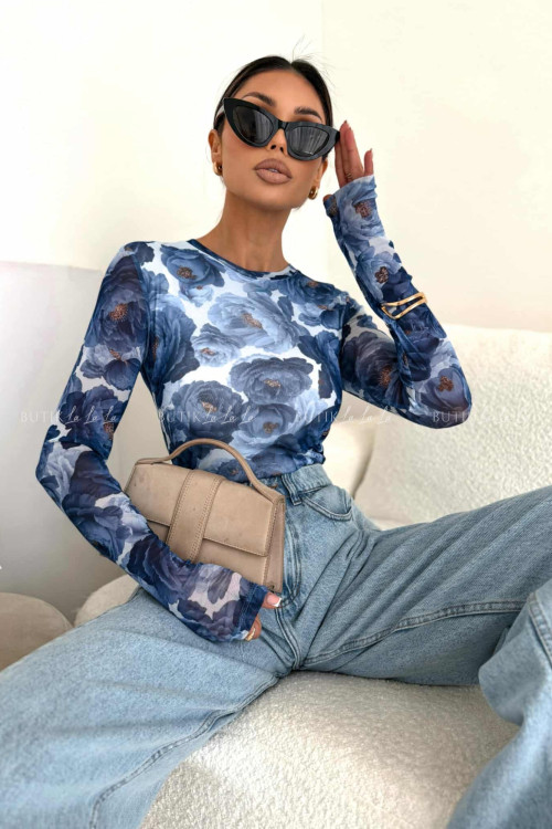 Bluzka z siateczką w kwiatowy print Selfie 6