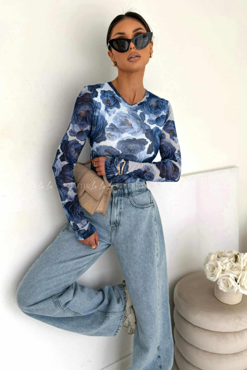 Bluzka z siateczką w kwiatowy print Selfie 7