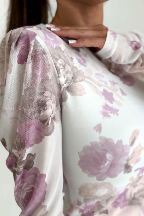 Bluzka z siateczką w kwiatowy print Selfie