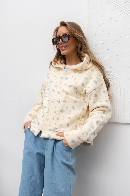 Bluza polarowa żółta w kwiatowy print Simmie