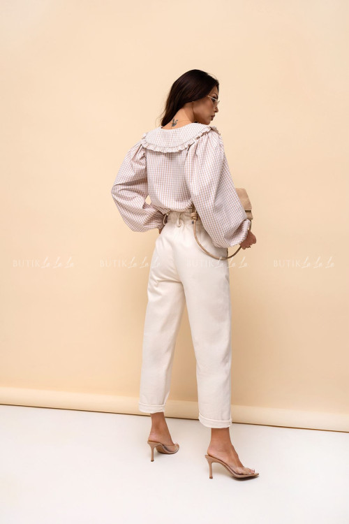 Koszula beżowa w kratkę Steris 1